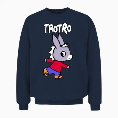 Trotro : Aventure D'apprentissage Mignon Petit âne Manche Longue Unisex Sweatshirt - Navy