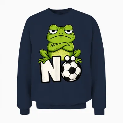 Nö Frosch Fußballmuffel Anti Fußball Humor Unisex Sweatshirt - Navy