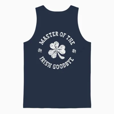 Master of the Irish Goodbye St Patrick's Day Unisex Tank Top - Navy