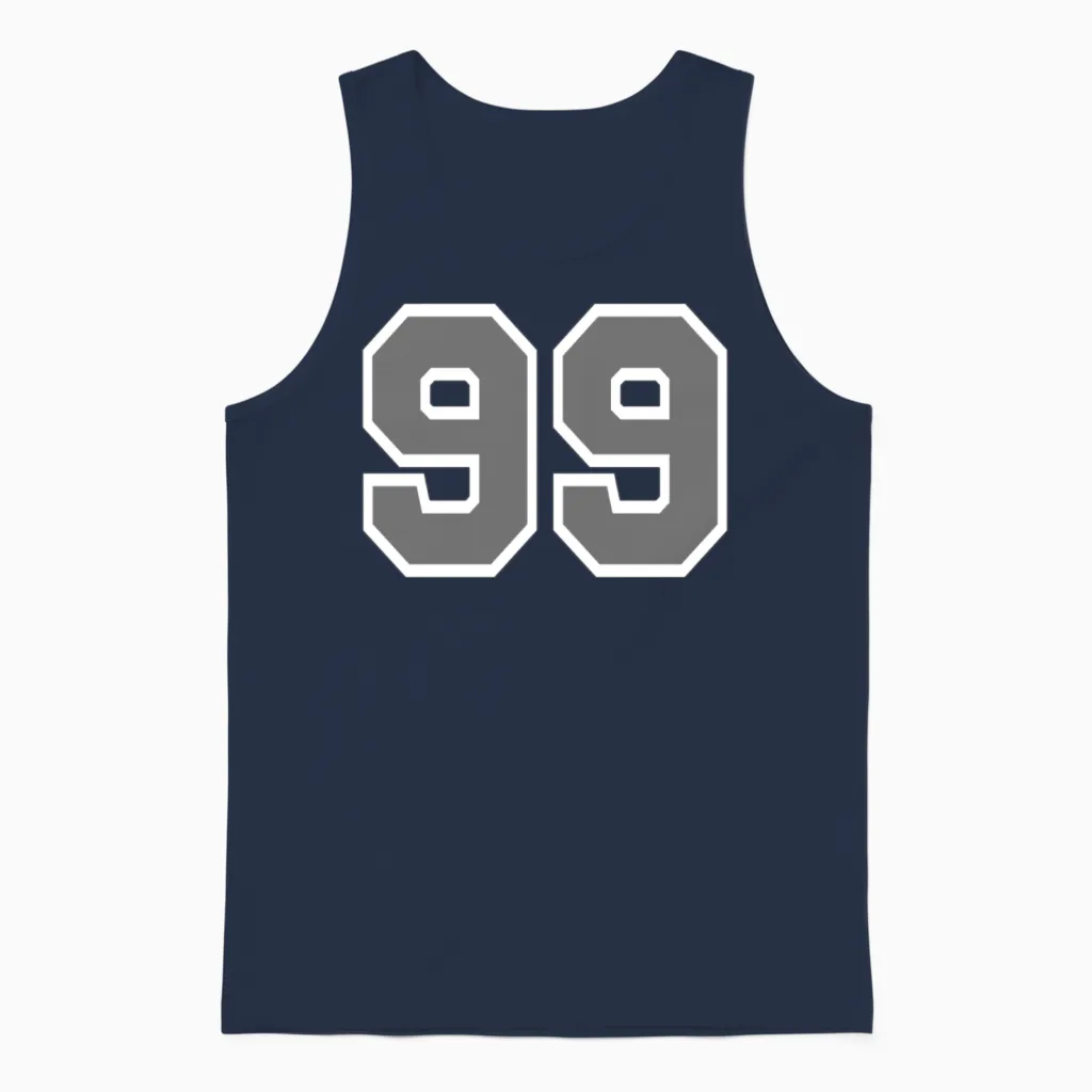 Number 99 Unisex Tank Top in Navy
