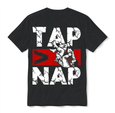 Tap Nap Bjj Martial Arts Grapplers Brazilian Unisex T-Shirt - Black