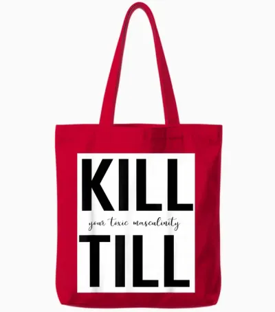 Kill Till T-Shirt, Black Tote Bags - Red