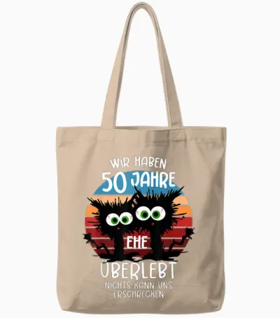 50 Jahre Verheiratet Goldene Hochzeit 50 Hochzeitstag Tote Bags - Natural
