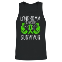 Lymphoma Cancer Survivor Awareness Ribbon Gloves Unisex Tank Top - Black – 2