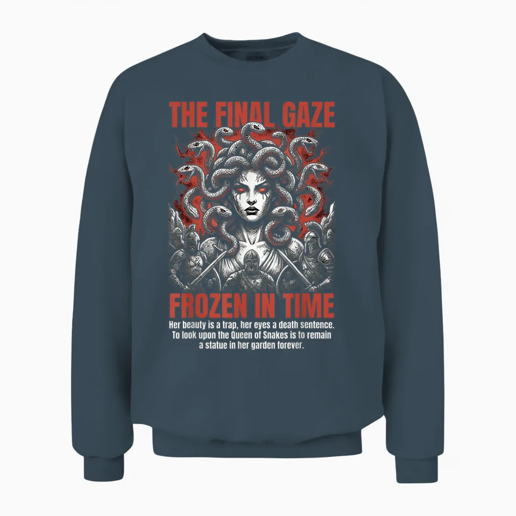 Gorgon Medusa Tabletop Dark Rpg Fantasy Gamer Unisex Sweatshirt in Dark Heather