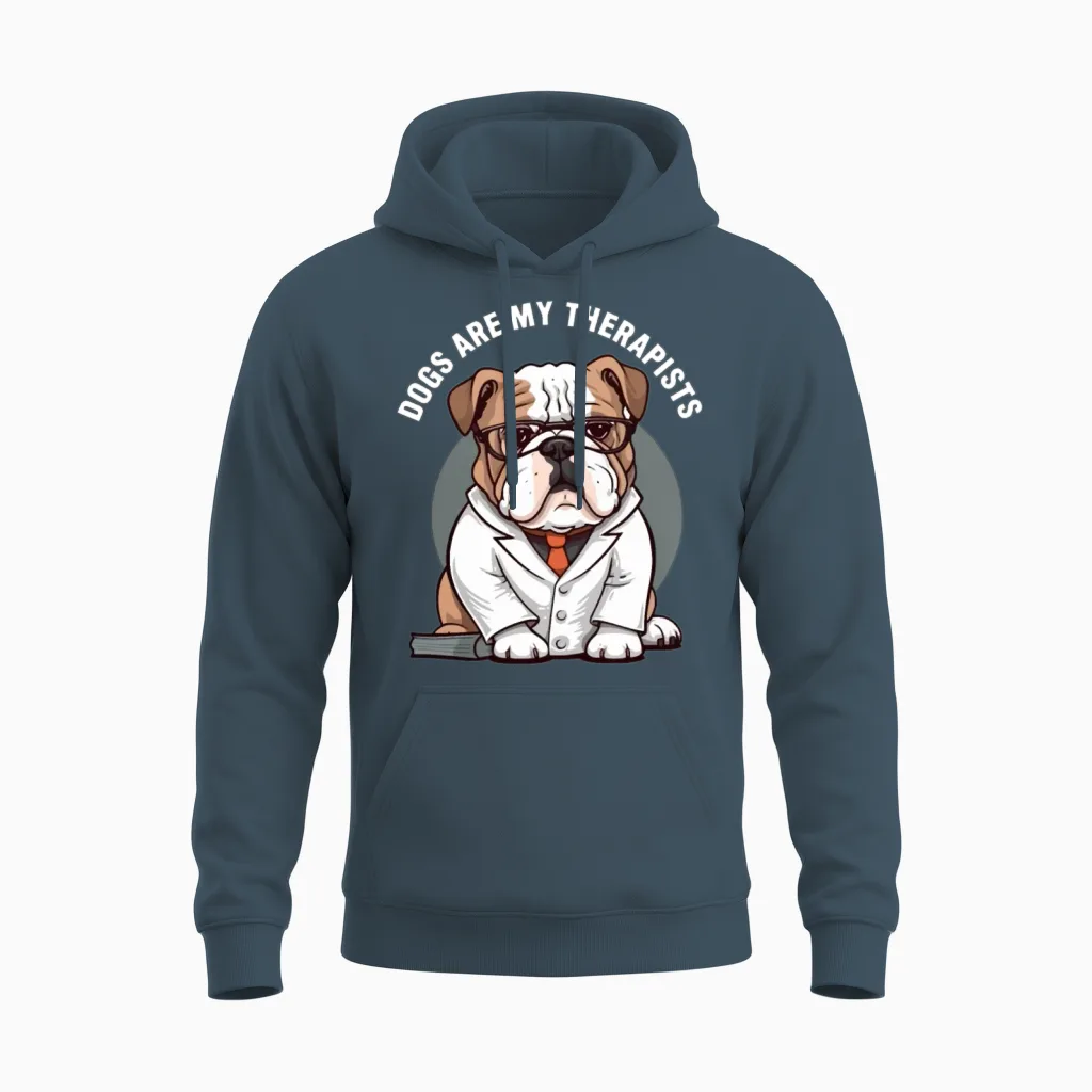 Dog Therapist Dogs Are My Therapists Unisex Hoodie in Dark Heather