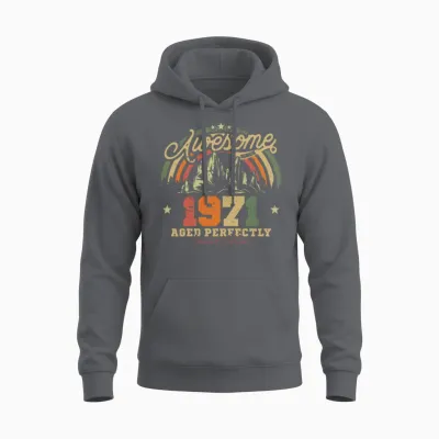 1971 Retro Anniversary Unisex Hoodie - Charcoal