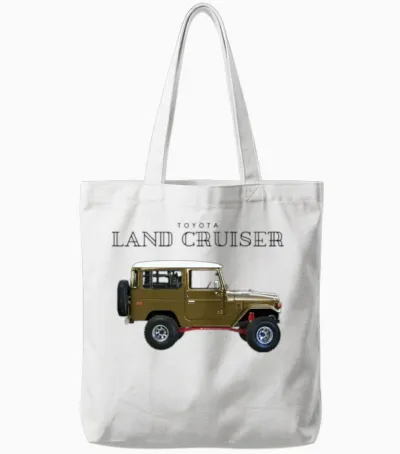 Toyota Land Cruiser J40 Off-Road Car Tote Bags - White