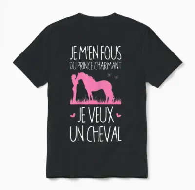 I Want a Horse Gift Girl Teen Kids Riding Funny Unisex T-Shirt - Black