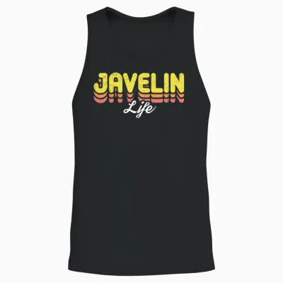 Retro Javelin Life Unisex Tank Top - Black