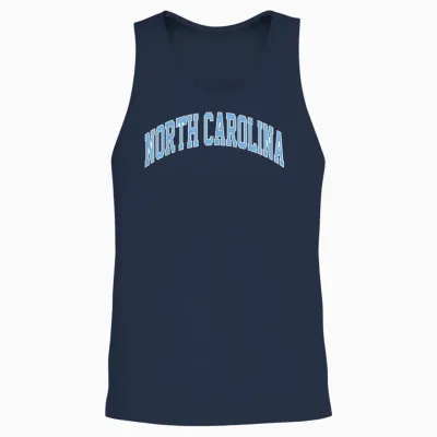 Retro North Carolina Blue Souvenir Simple North Carolina Unisex Tank Top - Navy