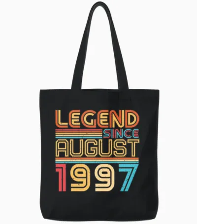 1997 August Retro Tote Bags - Black