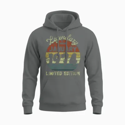 January 1974 - Vintage Birthday Present Unisex Hoodie - Graphite Heather