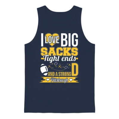 Strong Pittsburgh - I Love Big Sacks Tight Ends Unisex Tank Top - Navy