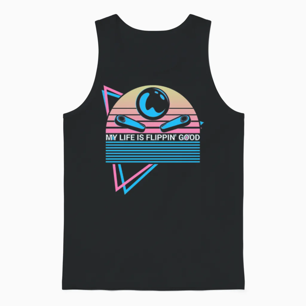 Pinball Machine Retro Unisex Tank Top in Black