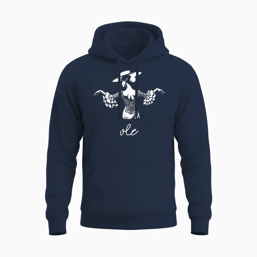 Femme Flamenco Espagnole T-Shirt, Black, S Unisex Hoodie in Navy