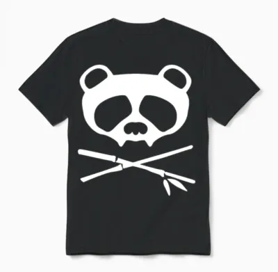 Panda Vampire Skull Unisex T-Shirt - Black