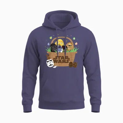 Star Wars Classic Characters Easter Eggs Basket Funny Spring Unisex Hoodie - Heather Sport Dark Navy