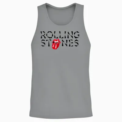 Offizielles the Rolling Stones Hd Tongue Logo Unisex Tank Top - Sport Grey