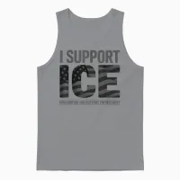 I Support Ice, Immigration Officers American Flag Vintage Unisex Tank Top in Sport Grey - 1