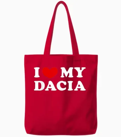 I Love My Dacia, Ich Liebe Meinen Dacia Tote Bags - Red