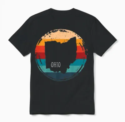 Ohio Usa Staate Unisex T-Shirt - Black