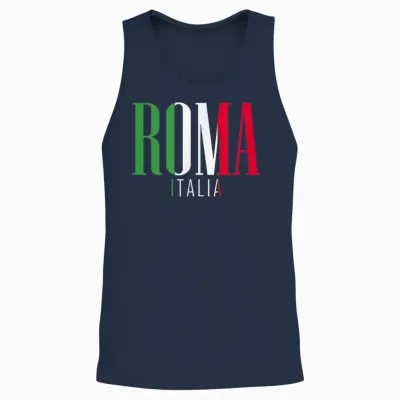 Roma Rome | Italie Europe Ville T-Shirt, Black, S Unisex Tank Top - Navy