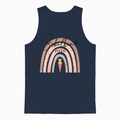 Schulkind 2026 Regenbogen Schultüte, Einschulung Mädchen Unisex Tank Top - Navy