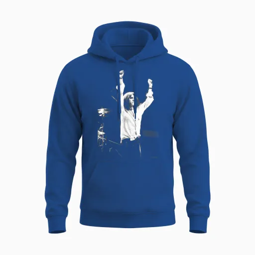 Singer Pattie Smith Live on Stage by Simon Fowler T-Shirt, Black, S Unisex Hoodie - Royal