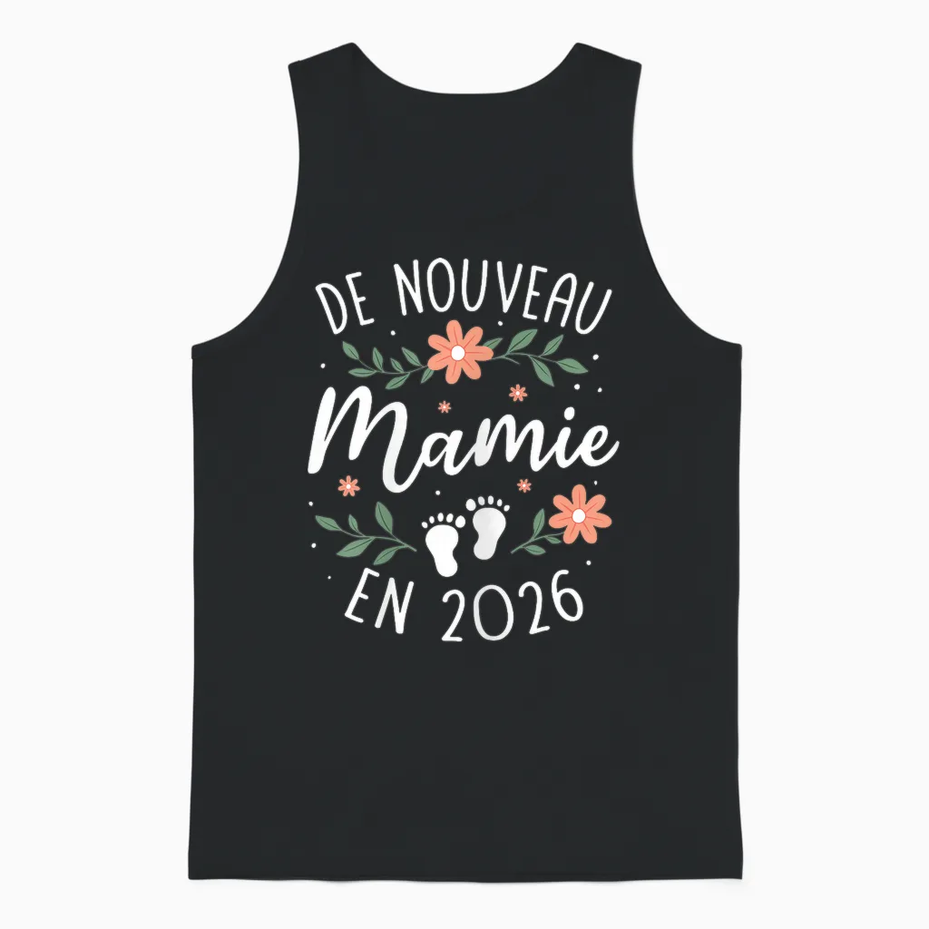 New Granny 2026 - Announcement 2nd Pregnancy Grand Parents Unisex Tank Top in Black
