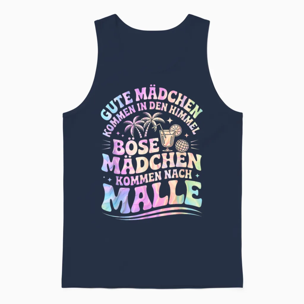 Malle Outfit Girls' Evening Party Holiday Women's Slogan Mallorca Unisex Tank Top in Navy