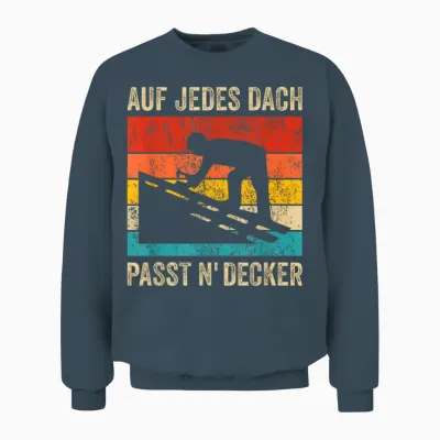 Lustiges Herren Dachdecker Retro Vintage Unisex Sweatshirt - Dark Heather