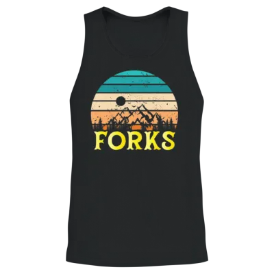 Forks Souvenir Mountains Forks Hike Hiking Trip Unisex Tank Top - Black