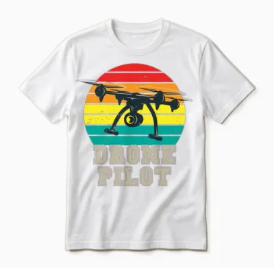 Quadrocopter Retro Drone Pilot Unisex T-Shirt - White