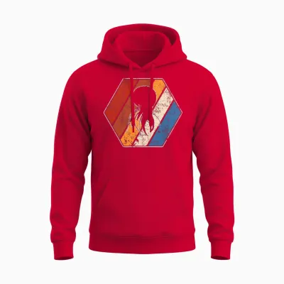 Jellyfish Retro Unisex Hoodie - Red