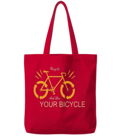 Recycle and Use Your Bicycle Earth Protection Tote Bags - Red