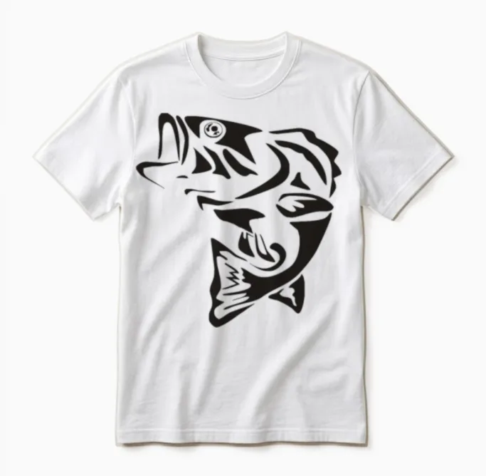 Fish Bone Tattoo Funny Unisex T-Shirt in White