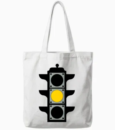 Traffic Light Yellow Tote Bags - White