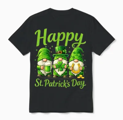 Gnomes Happy Saint Patrick Day Celebration St Patrick Day Unisex T-Shirt - Black