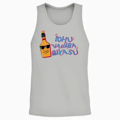 Idhu Valiba Vayasu Tamil Comedy Bottle Unisex Tank Top - Ash