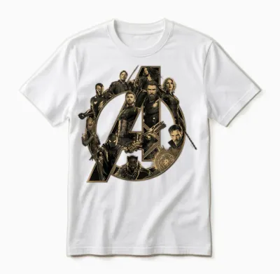 Marvel Avengers Infinity War Logo T-Shirt, Unisex Erwachsene, Kinder, Avengers Fans, Kurzarm, T-Shirt, Cartoon, Schwarz, S, Klassisch Geschnitten Unisex T-Shirt - White