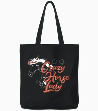 Horse Riding Equestrian Horse Lover Tote Bags - Black