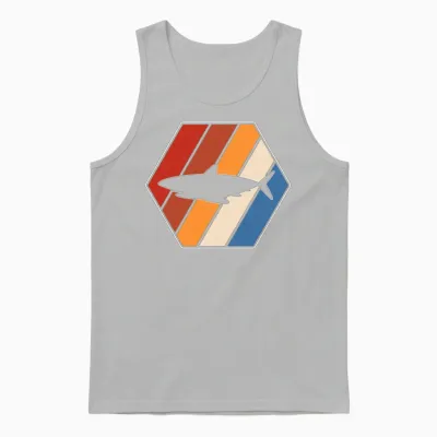 Shark Retro Unisex Tank Top - Ash
