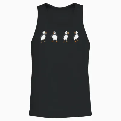 Puffin Alkenvögel Lunde T-Shirt, Black Unisex Tank Top - Black