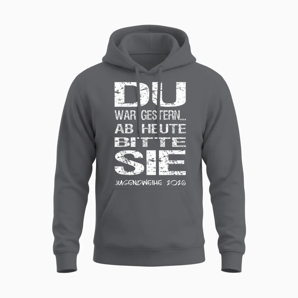 Jugendweihe 2026 Gästebuch Unisex Hoodie in Charcoal