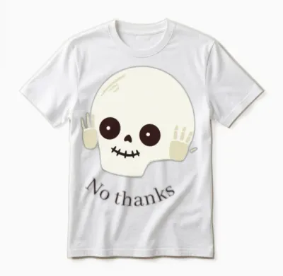 No Thanks Funny Halloween Unisex T-Shirt - White