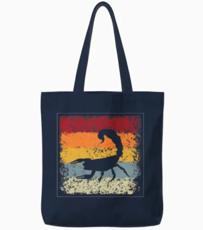 Scorpio Retro Tote Bags - Navy
