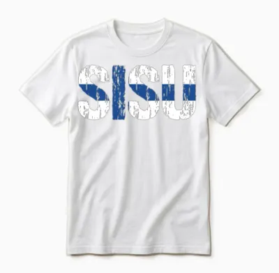 Sisu Finnish Flag Finland Suomi Gift Unisex T-Shirt - White