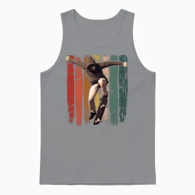 Skateboarding Retro Skateboarder Unisex Tank Top - Sport Grey