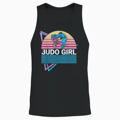 Judo Girls' Martial Arts Retro T-Shirt, Black Unisex Tank Top - Black